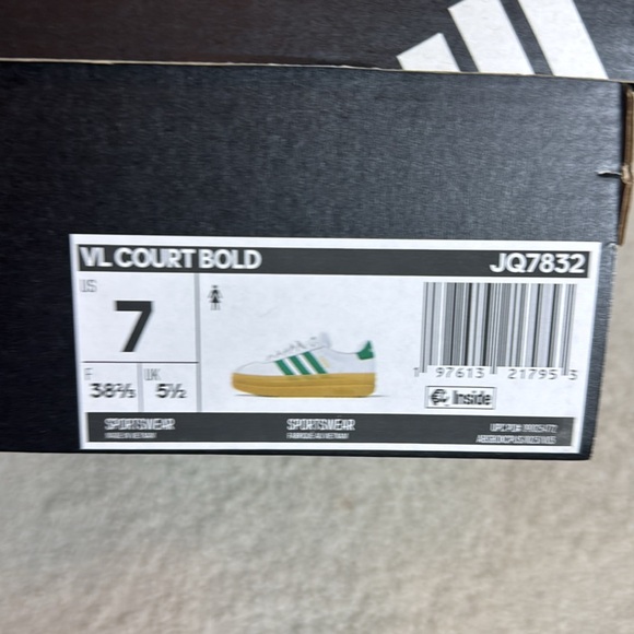 adidas White and Green Sneakers with Brown Sole - Picture 5 of 6
